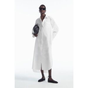COS Collared Midi Shirt Dress, White, Sz.2